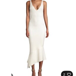 ALEXIS Selma Cream Ribbed Midi DresS M $575